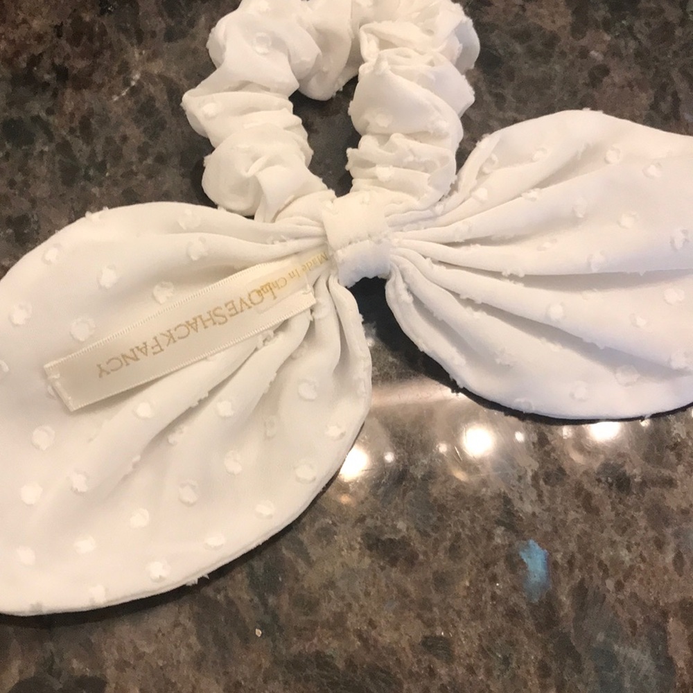 White eyelet scrunchie